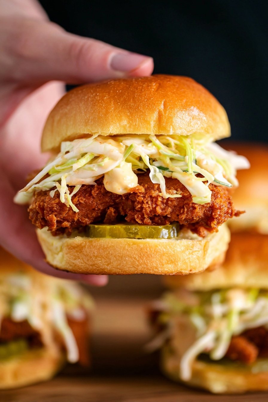 Nashville Hot Chicken Sliders - Serving Suggestion