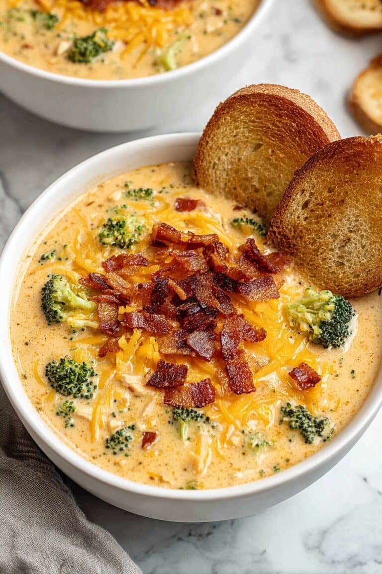 Creamy Chicken Broccoli Cheddar Soup Recipe