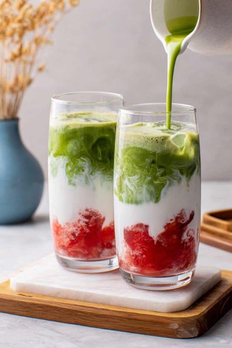 Iced Strawberry Matcha Latte Recipe