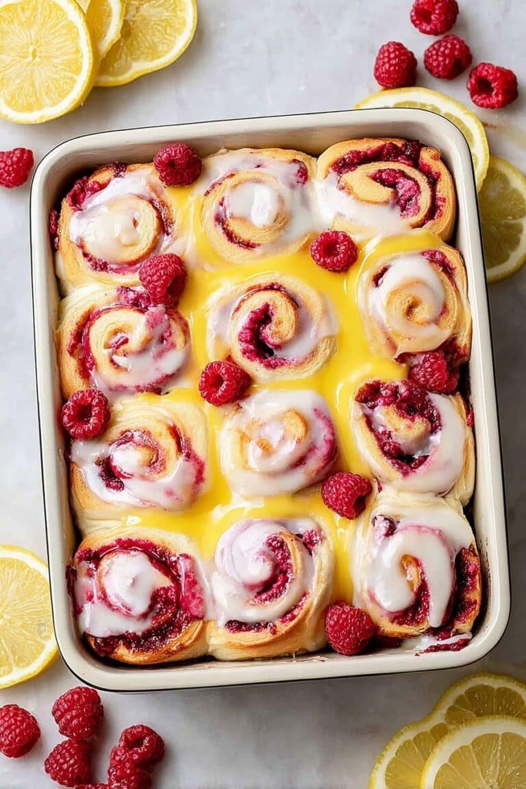 Lemon Raspberry Rolls with Cream Cheese Frosting Recipe