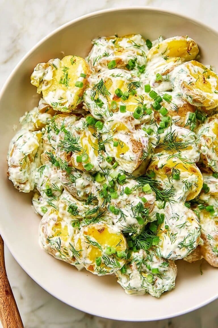 Crispy Smashed Potato Salad with Lemon Herb Dressing Recipe