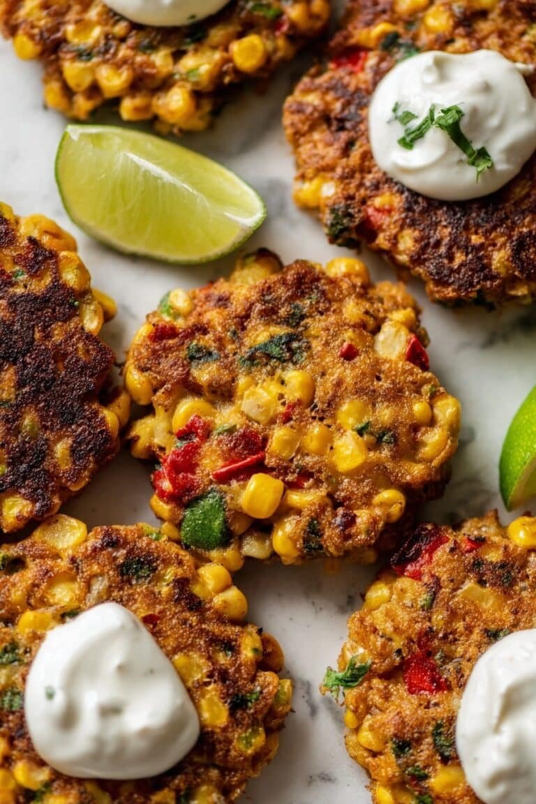 Corn Fritters with Zesty Greek Yogurt Sauce Recipe