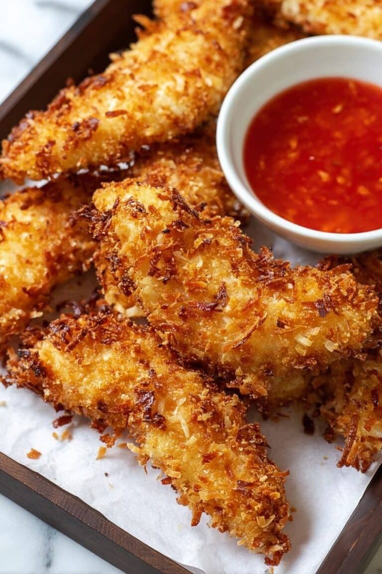 Coconut Chicken Strips with Crispy Coating Recipe