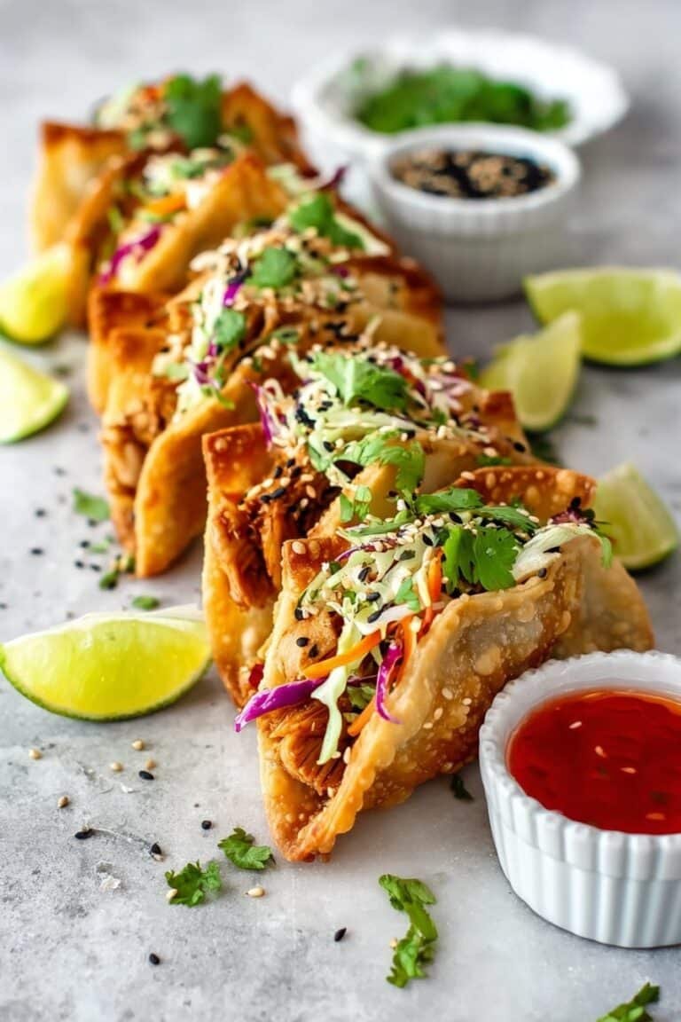 Sweet Chili Chicken Wonton Tacos Recipe